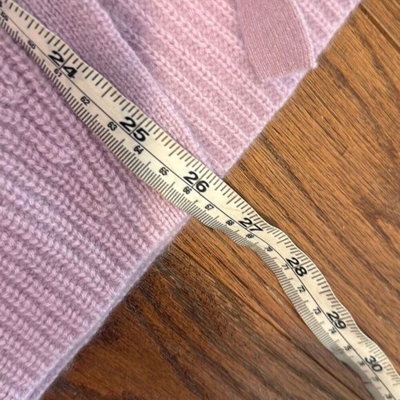 Halogen 100% cashmere purple ribbed vneck tie side sweater small - Picture 7 of 12